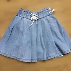 ピンクラテ　スカート　インナーパンツ付き　130〜140 デニム　プリーツ