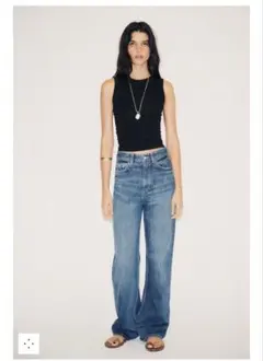 【新品】ZARA TRF ワイドレッグハイウエスト フルレングス 36