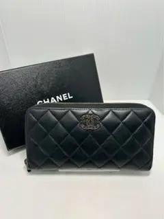 CHANEL マトラッセ クラシック ロング ジップ ウォレット ブラック