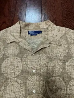 POLO by RALPH LAUREN リネンシャツ　XL　総柄　90S　古着