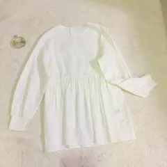 【アンタイトル】✨ M コットン素材 チュニック 白 通勤 日本のサムネイル