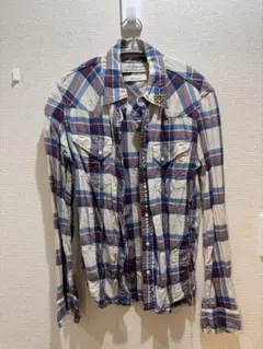 REMI RELIEF レミレリーフ　チェックシャツ　スタッズ　Sサイズ