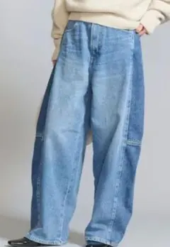 ビューティー&ユース　サイドパッチデニムパンツ