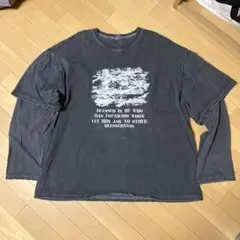 【Chikashitsu +】レイヤードグラフィックプリント長袖Tシャツ