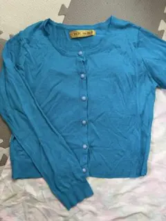 CECIL McBEE ターコイズブルー 長袖カーディガン