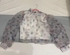 花柄 シアートップス バックリボン