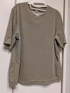 GU　ジーユー　ベロア半袖Tシャツ　ベージュ　XLサイズ