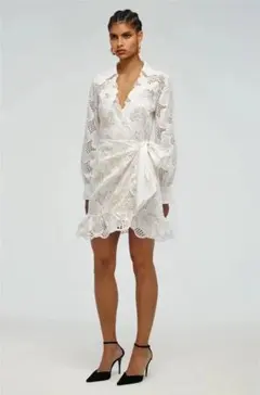 セルフポートレイト ラップ ワンピース 花柄 刺繍 UK8 未使用 Wrap