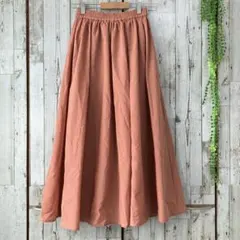 ☆INGNI☆ロングスカート フレア ブラウン F 薄手 裏地あり ウエストゴム