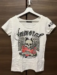y2k グランジ　tシャツ　羽　スカル　ドクロ　平成ギャル