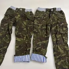 ミキハウス　DOUBLE.B 迷彩柄 ロングパンツ 100cm 2枚セット