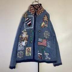 レトロ　ヴィンテージ感　アグリーニットセーター　カーディガン　グランパ