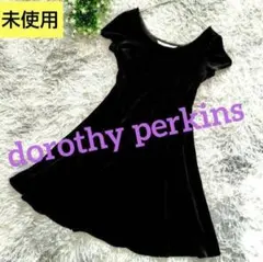 新品✨️dorothy perkins ベルベットフレアワンピース　黒パーティーのサムネイル