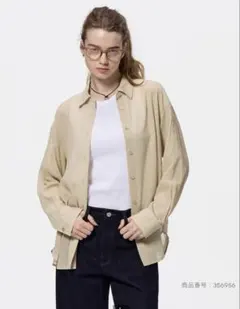 GU シアーオーバーサイズシャツ　ベージュ