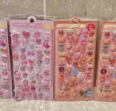 【新品】3Dぷくぷくシール　ボンボン　ドロップ　 2枚セット　うさぎ動物パン