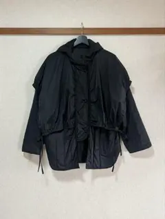 ブラックオーバーサイズジャケット クラシカルエルフ 黒 フード取り外し可