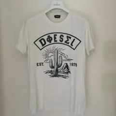 DIESEL Tシャツ ホワイト サボテン ロゴプリント