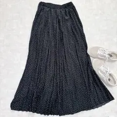 AMERICAN HOLIC ドットプリーツロングスカート L 水玉 シフォン