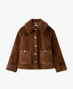 ブラウンファーコート ボタン付き