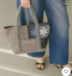 ベイフロー「WEB限定」ネイティブデニムパッチロゴトート