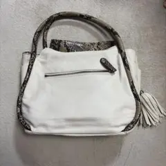 carlosaade ホワイト ハンドバッグ