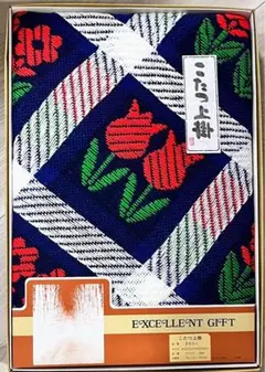 昭和レトロ☆チューリップとお花のこたつ布団上掛け☆レトロポップ☆デッドストック