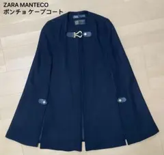 ZARA ザラ MANTECO ウール ケープコート ポンチョ 黒 L - メルカリ