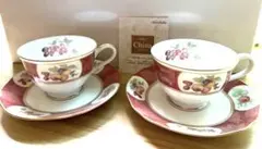 斎*奈様 Noritakeフルーツモノグラム ノリタケカップ＆ソーサーペア