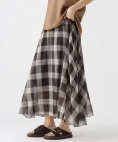 Elura シアチェックアシメスカート