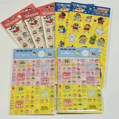 クレヨンしんちゃん　シール　3種　7枚セット　タイル　ぷっくり