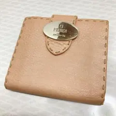 FENDI セレリア　Selleria ステッチ　二つ折り財布　ピンク