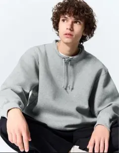 ジーユー ヘビーウェイトスウェットスタンドカラープルオーバー