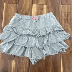 グローバルワーク　XL ティアード　フリル付き　グレーショートパンツ