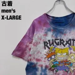 ニコロデオン Tシャツ ラグラッツ 海外アニメ タイダイ カラフル XL 古着