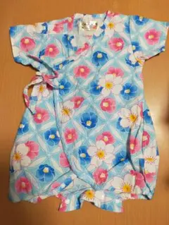 【used】花柄 ベビー甚平 60〜70cm