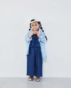 【新品】しまむら　リトルウィークエンド　デニム　セットアップ　80㎝