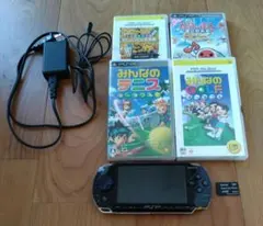 PSP本体＋付属品＋ゲームソフト4本セット【ジャンク】