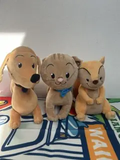 おさるのジョージ ぬいぐるみ 3体セット 犬 猫 リス