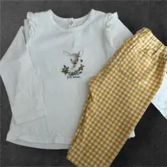 プチバトー　トップス　ユニクロ　パンツ　2点セット 80