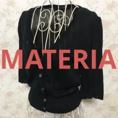 ★MATERIA/マテリア★半袖カーディガン38(M.9号)ブラック.無地.夏のサムネイル
