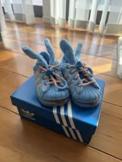 adidas スーパースター 12センチ 希少 うさぎブルー