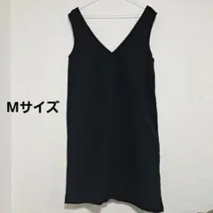 Mサイズ 黒 Vネック ノースリーブワンピースのサムネイル