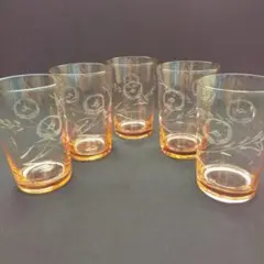 ▼値下げ▼50's 昭和レトロ カットグラス 5客セット
