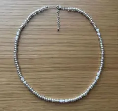 シルバービーズネックレス ハンドメイド