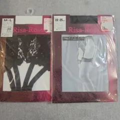 Risa-Rose ガーターストッキング＋ガーターベルトセット ブラック M