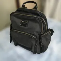 DIESEL ディーゼル　リュック ロゴプレート ブラックデニム 　ダメージ加工