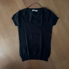 ZARA 半袖ニットトップス ブラック シンプル レディース
