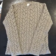 ARMANI COLLEZIONI ケーブルニットセーター　カーキ　48 L