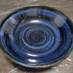 大嶺工房 やちむん ペルシャブルー レア品 大皿 [欠けあり！金継ぎ用