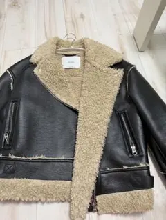 レザー ボア シングルライダースジャケット